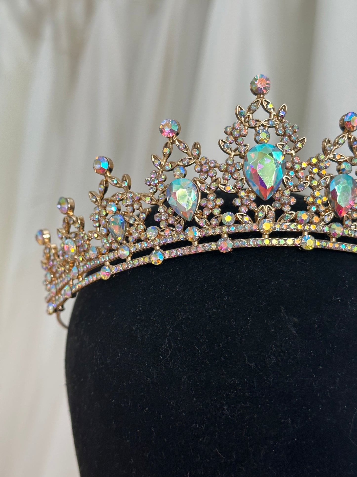 Gold Crystal Ab Crown