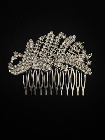 Peacock Crystal Hair Comb