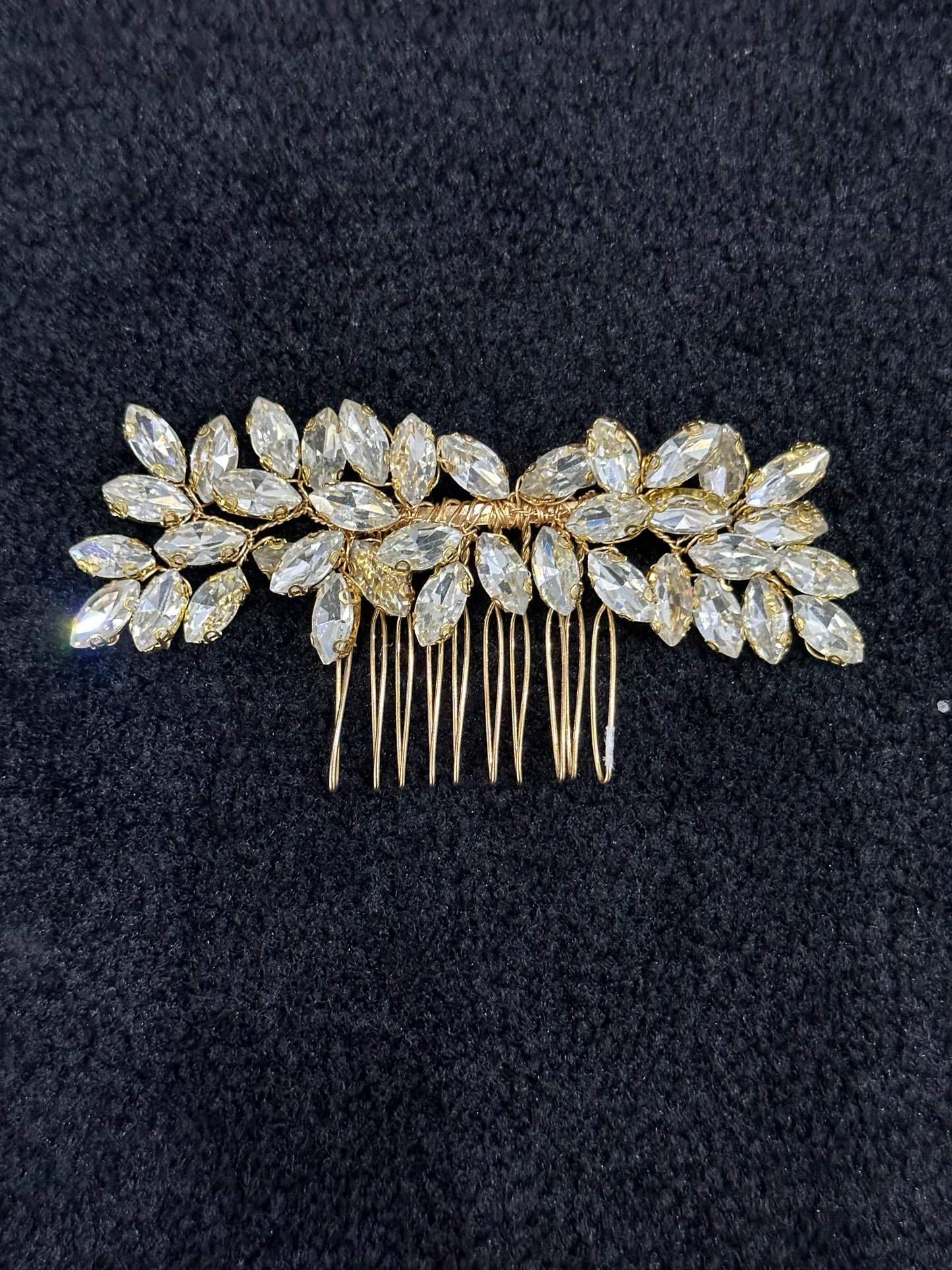 Medium Size Gold Crystal Hair Comb