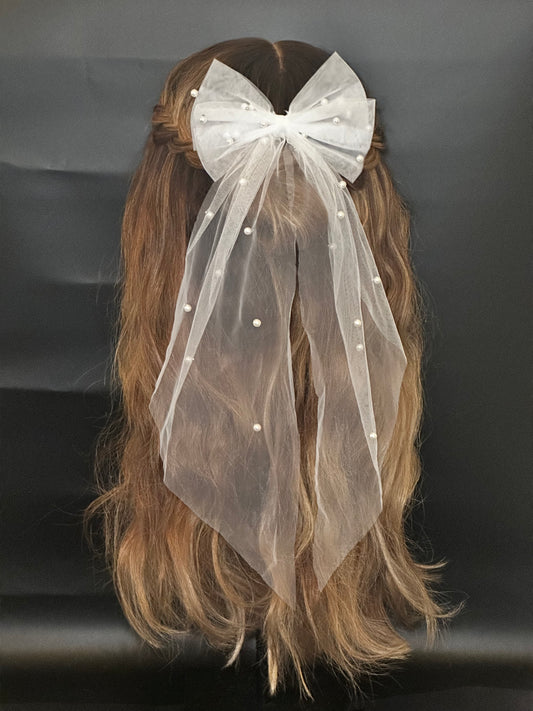 Pearl and Tulle Bow
