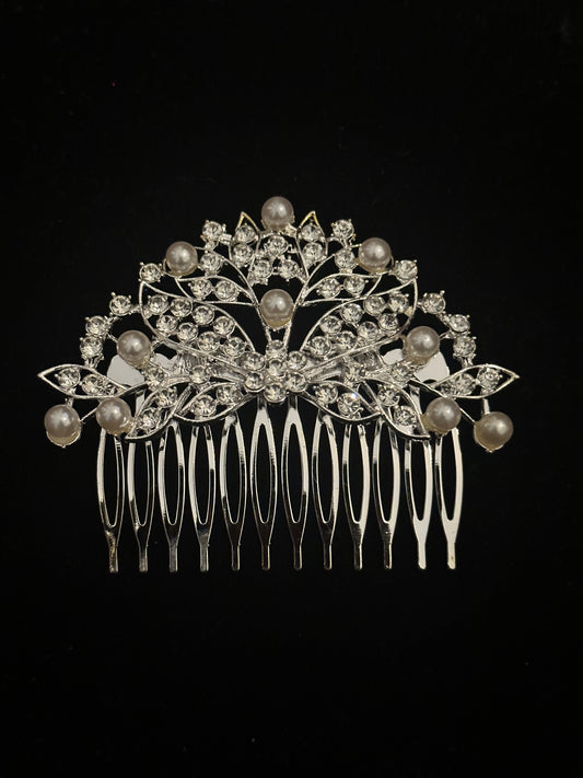 Imitation Pearl with Crystal Hair Comb