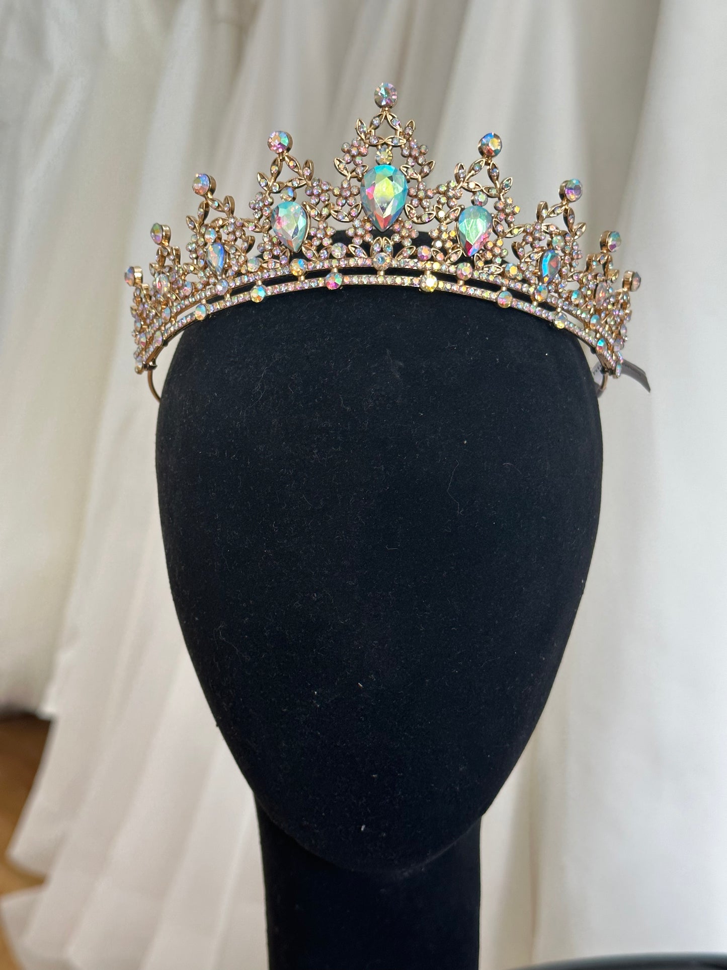 Gold Crystal Ab Crown