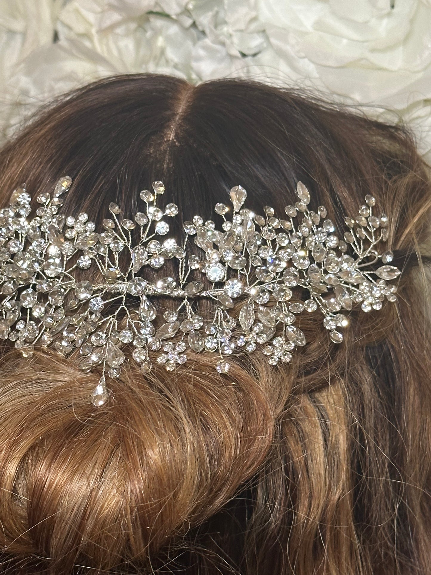 Large Cluster Crystal Hair Comb