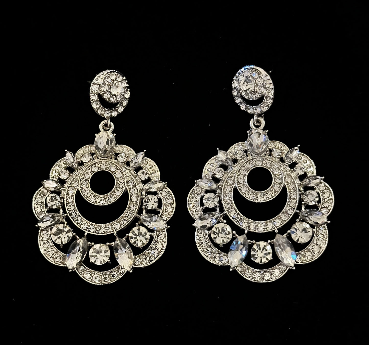 Crystal Round Baroque Earrings