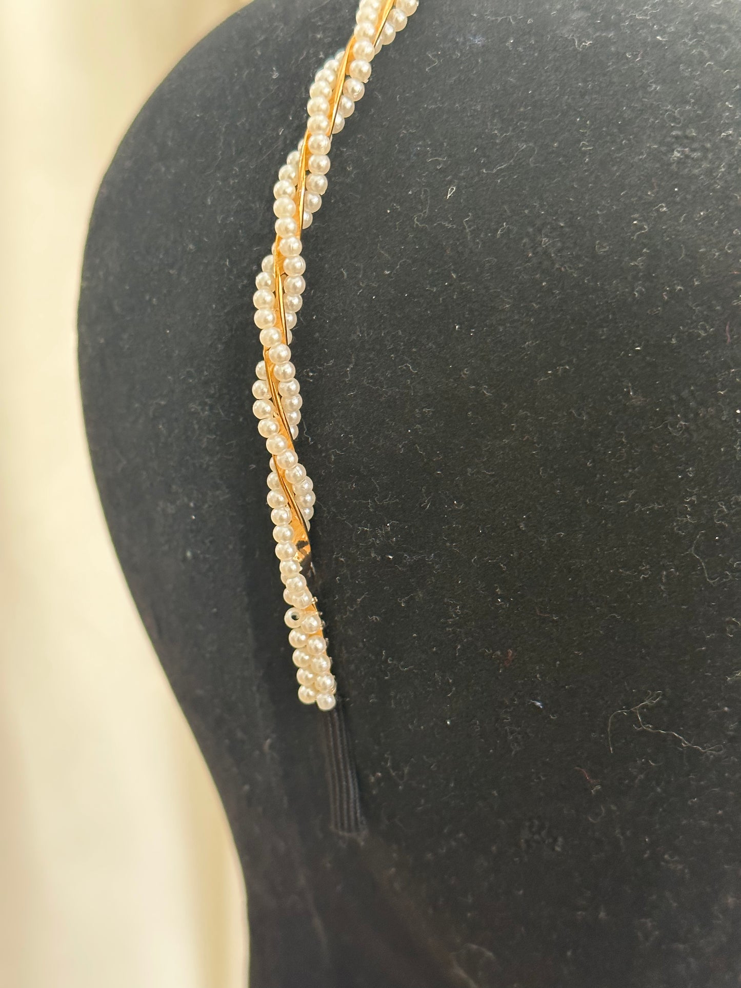 Rose Gold Pearl Twist Hairband