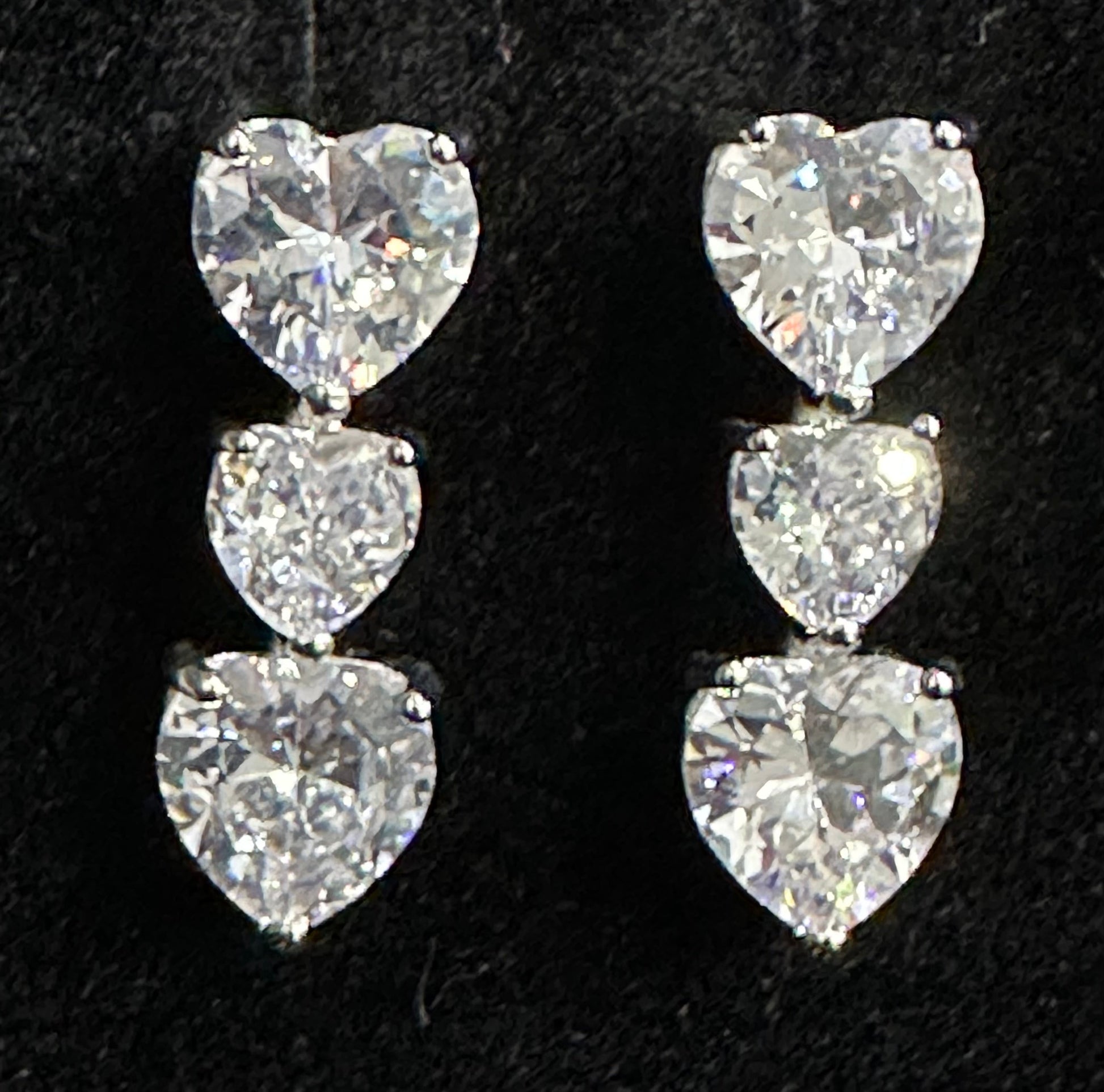 Timeless Triple Heart Stud Earrings for Elegant Weddings