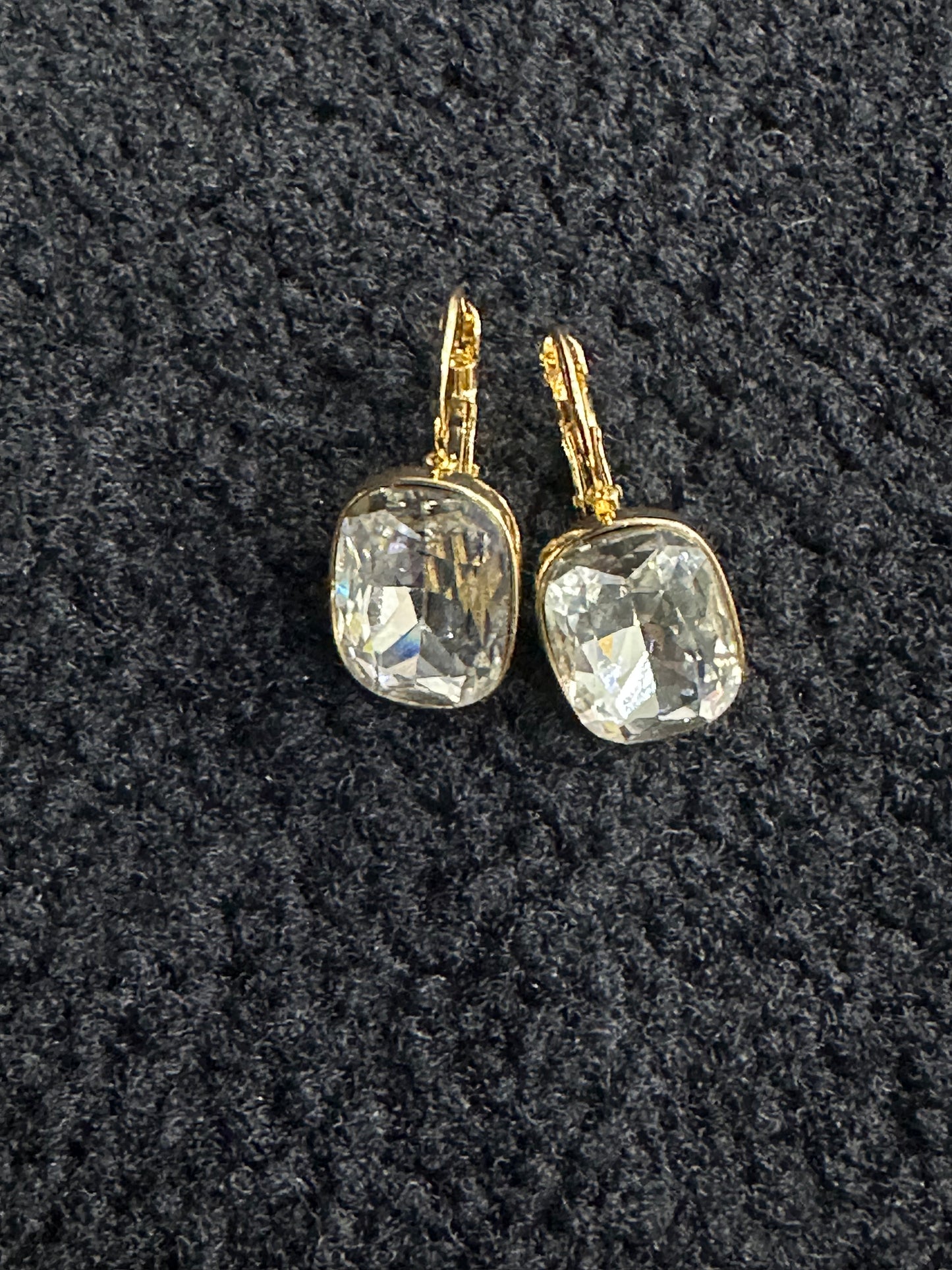 Crystal Rectangle Drop Earrings