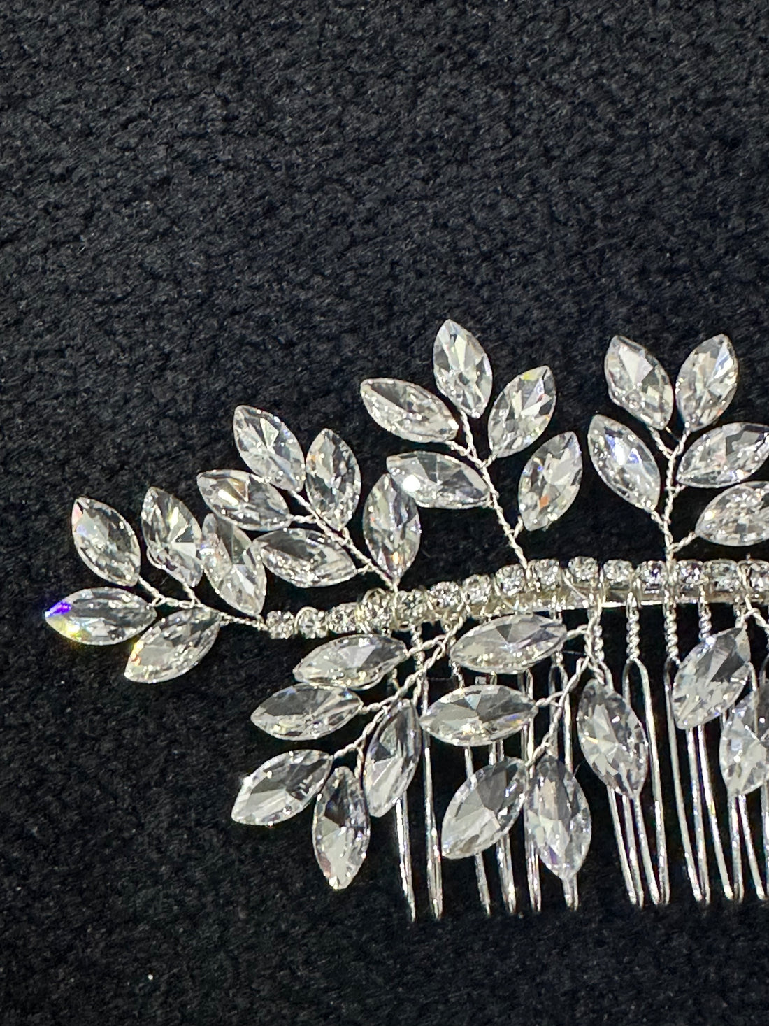 Medium Size Petals Crystal Hair Comb