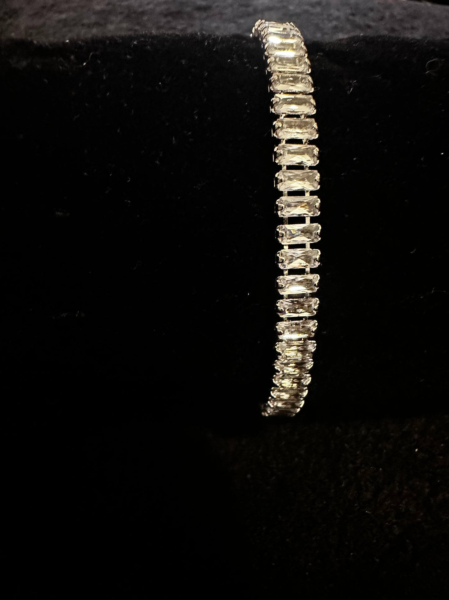 Luxury Silver Cubic Zirconia Bracelet w Extension Bar