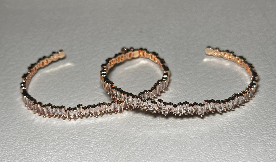 Timeless Rose Gold Cubic Zirconia Bangle for Special Events