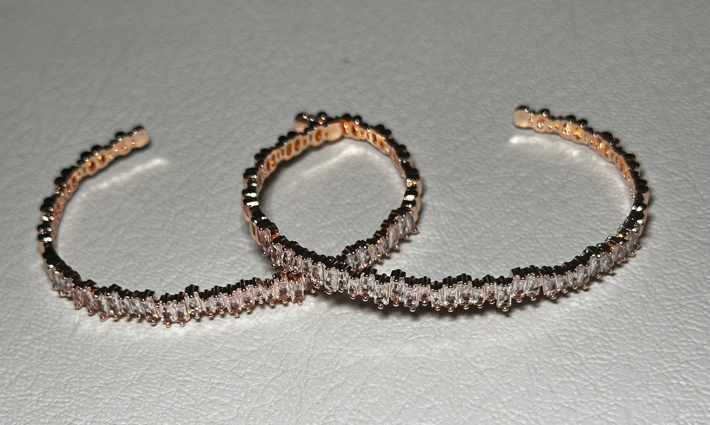 Rose Gold Cubic Zirconia Bangle