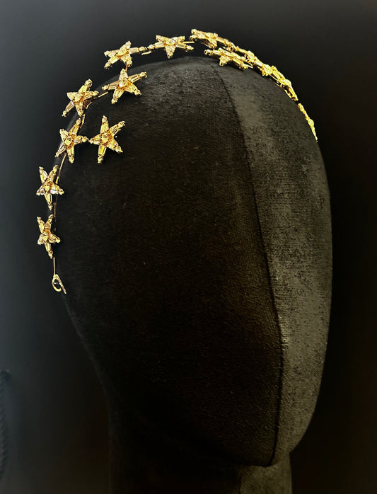 Crystal CZ Starburst Gold Headband