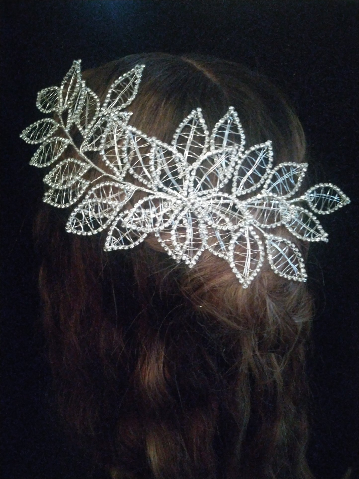 Leafy Sparkle Vine Headpiece - HANDMADE