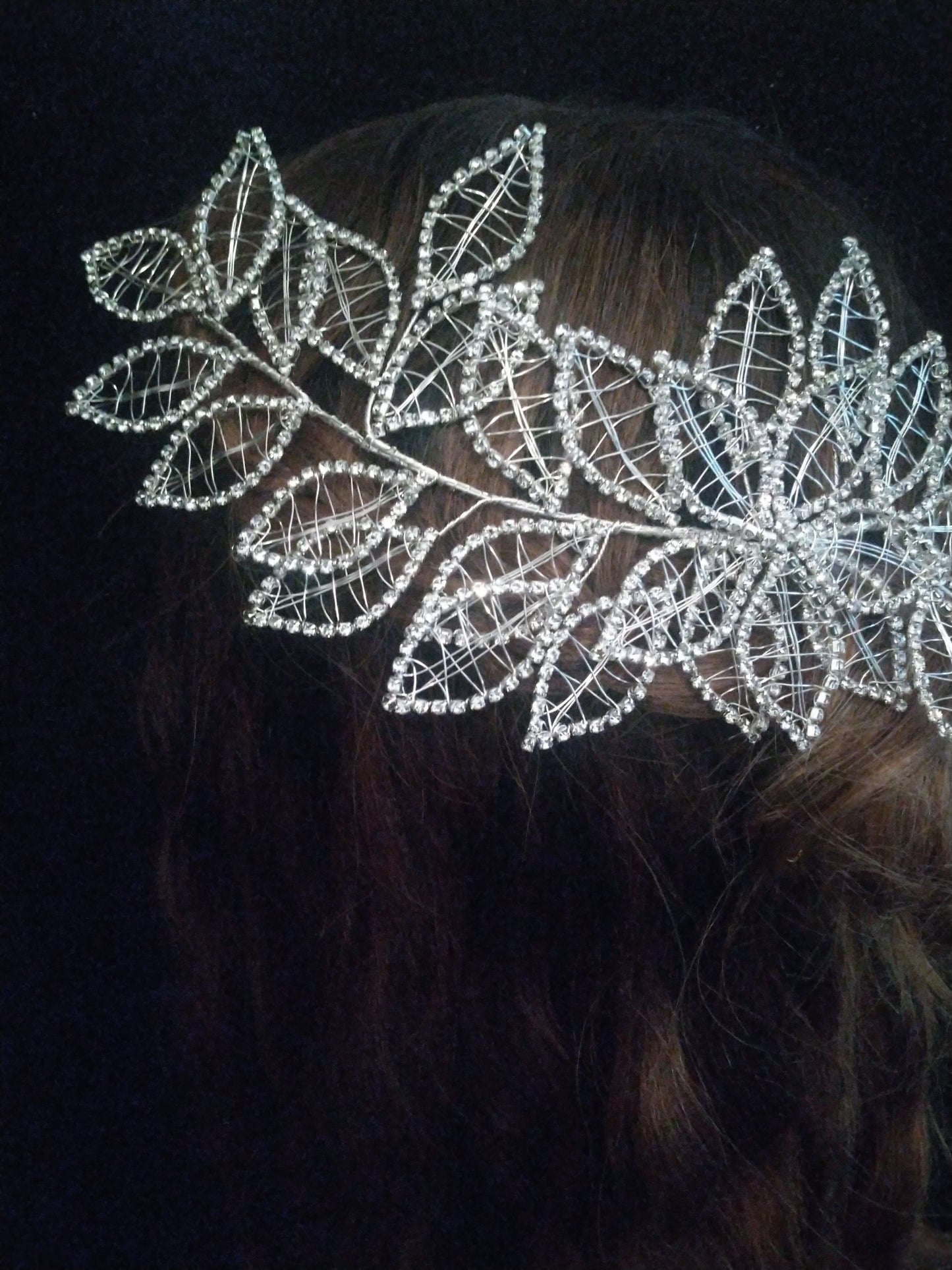 Leafy Sparkle Vine Headpiece - HANDMADE