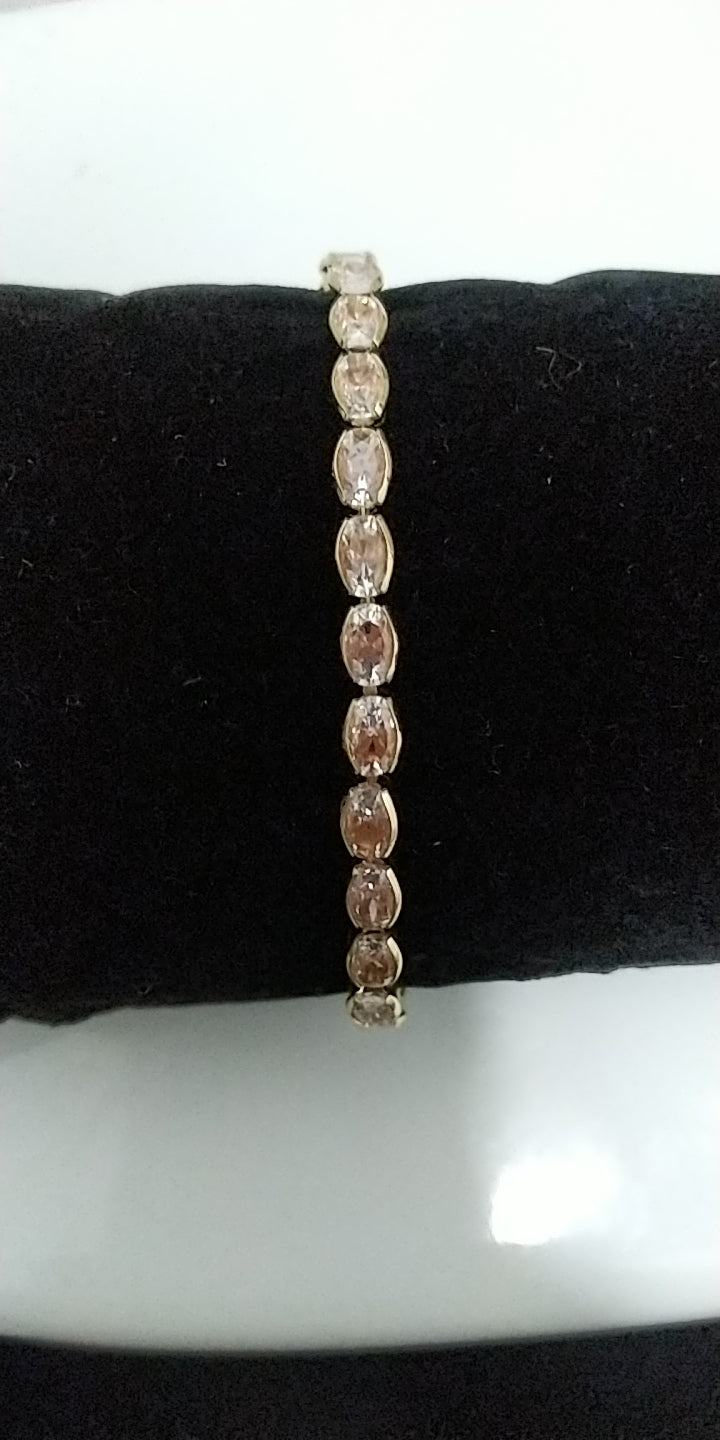 Oval Amber Cubic Zirconia Bracelet