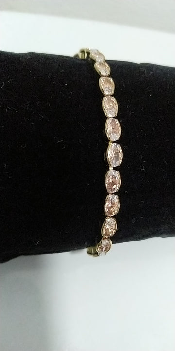 Oval Amber Cubic Zirconia Bracelet