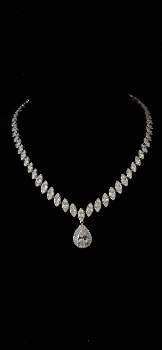 Large Teardrop Crystal Necklace