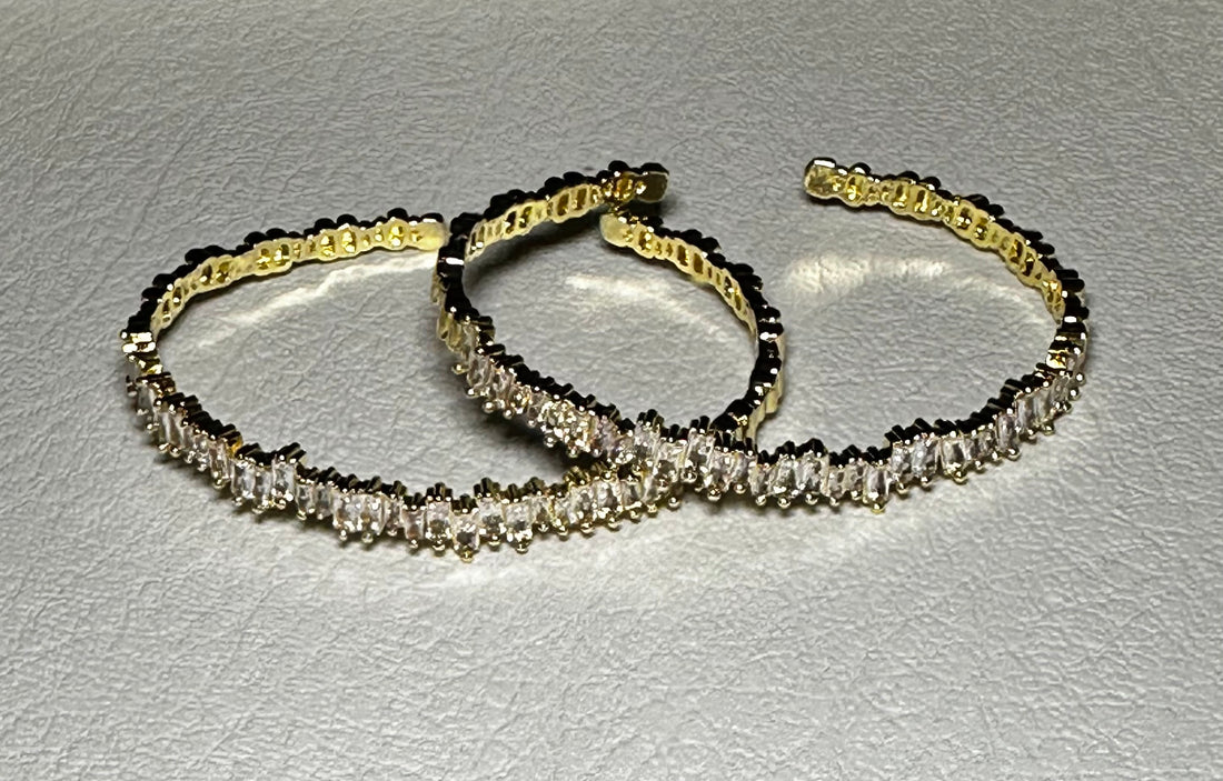 Gold Cubic Zirconia Bangle