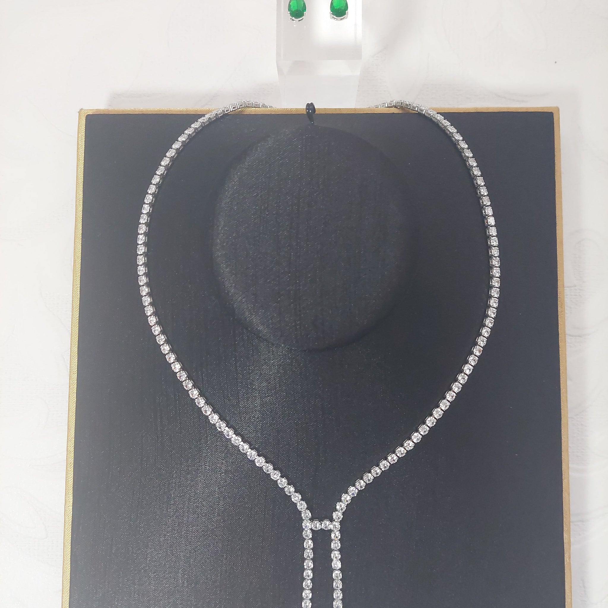 Double Green Drop Necklace Set