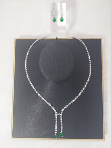 Double Green Drop Necklace Set
