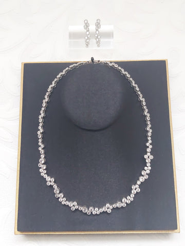 Silver Multiple Solitaire Necklace Set