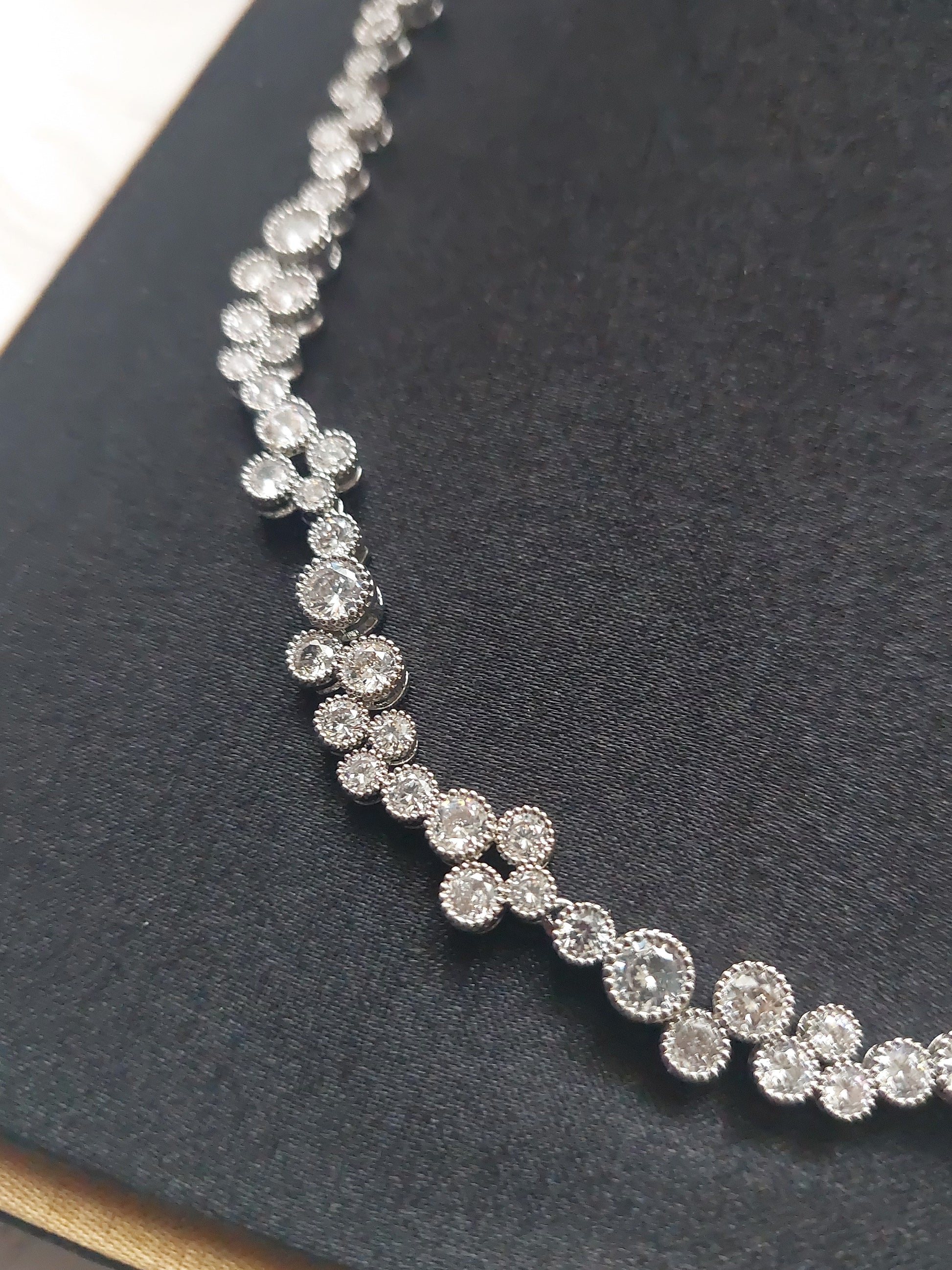 Silver Multiple Solitaire Necklace Set