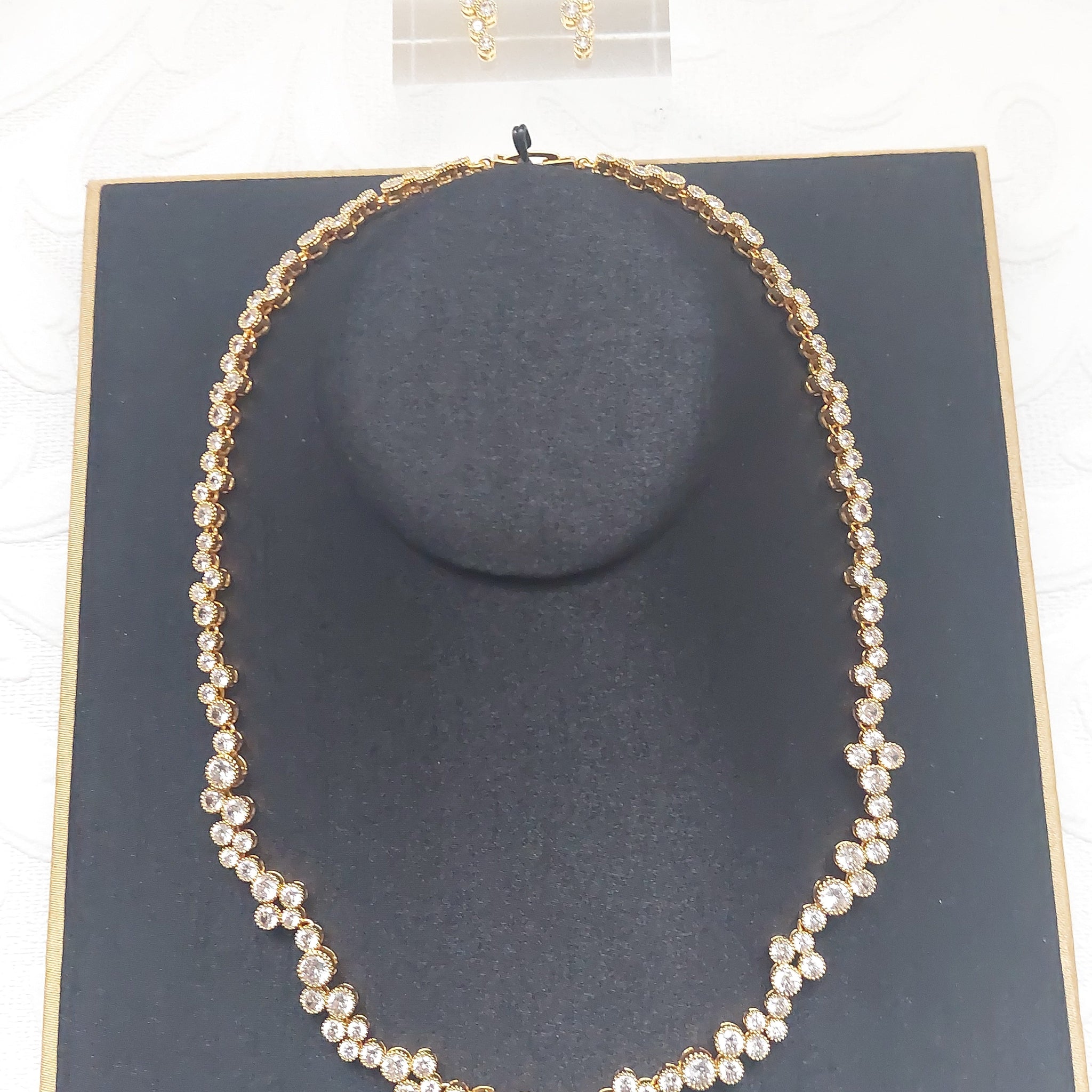 Gold Multiple Solitaire Necklace Set