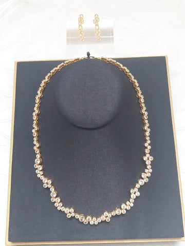 Gold Multiple Solitaire Necklace Set