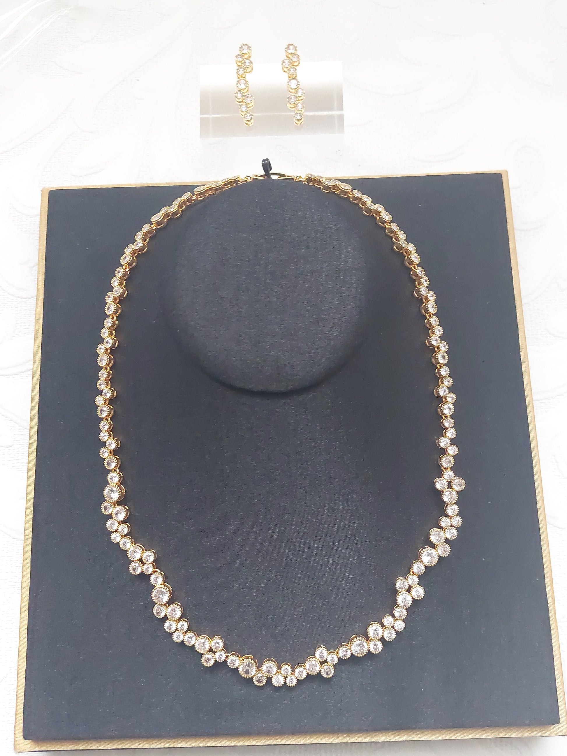 Gold Multiple Solitaire Necklace Set