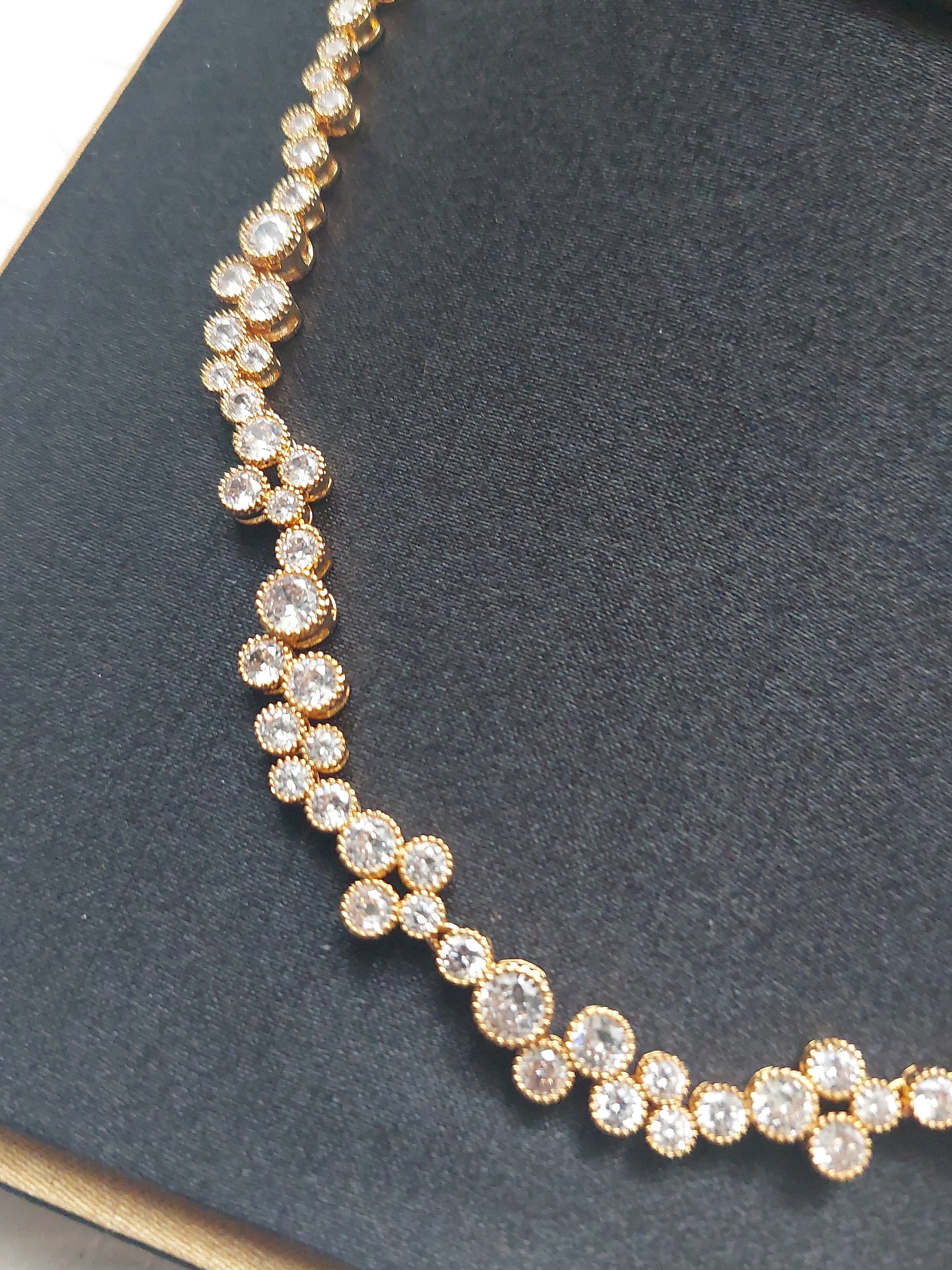 Gold Multiple Solitaire Necklace Set