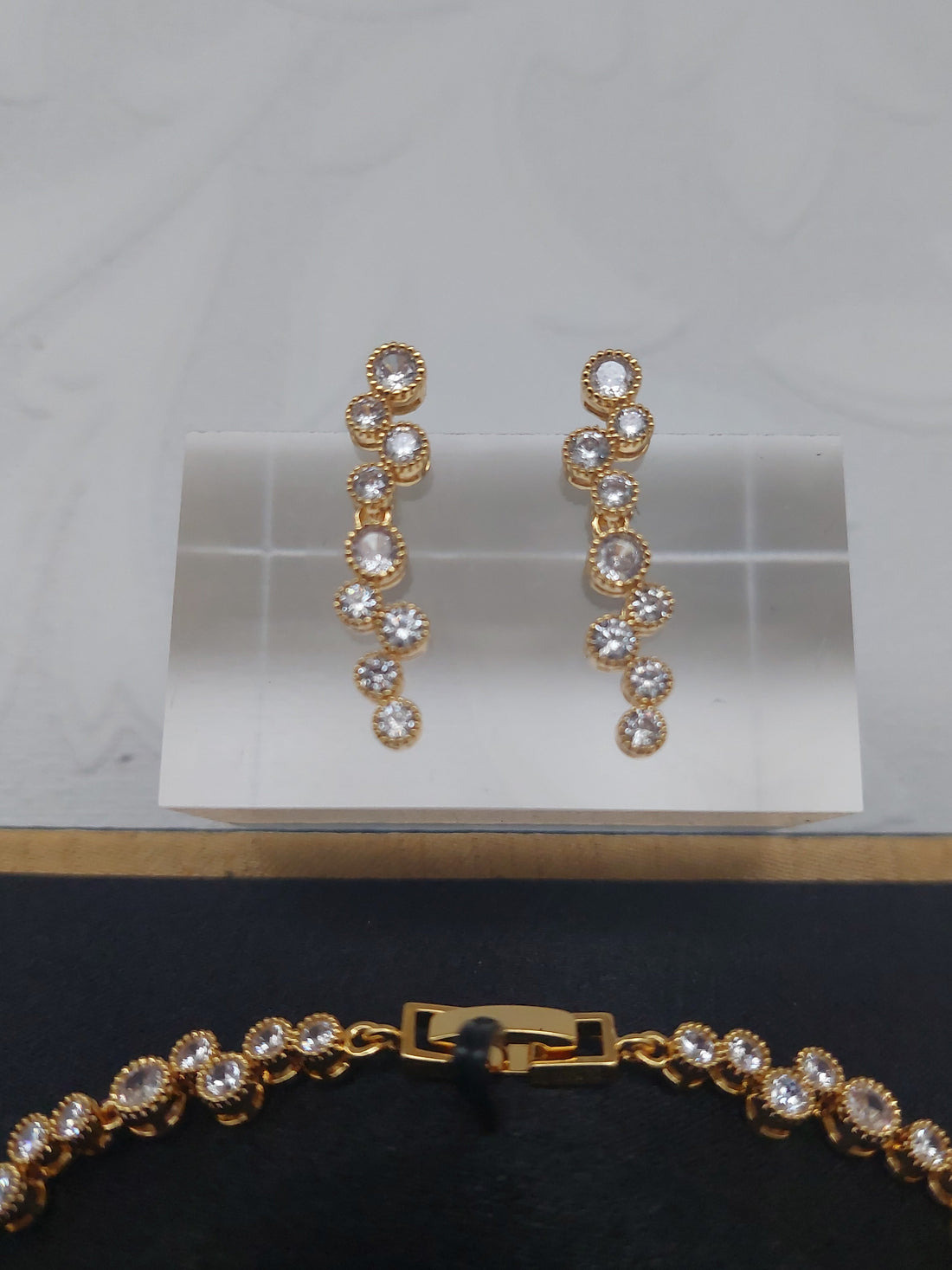 Gold Multiple Solitaire Necklace Set