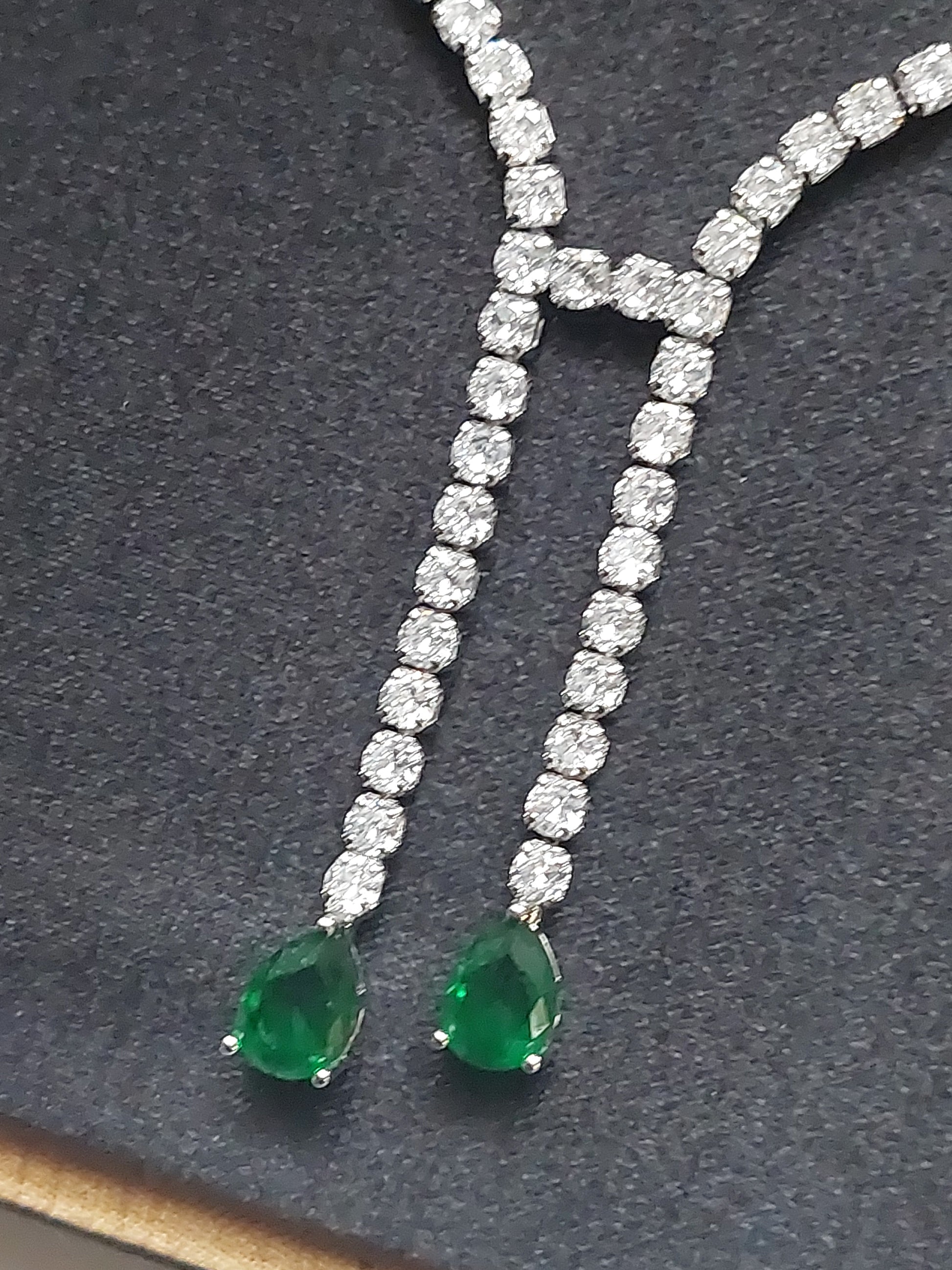 Double Green Drop Necklace Set