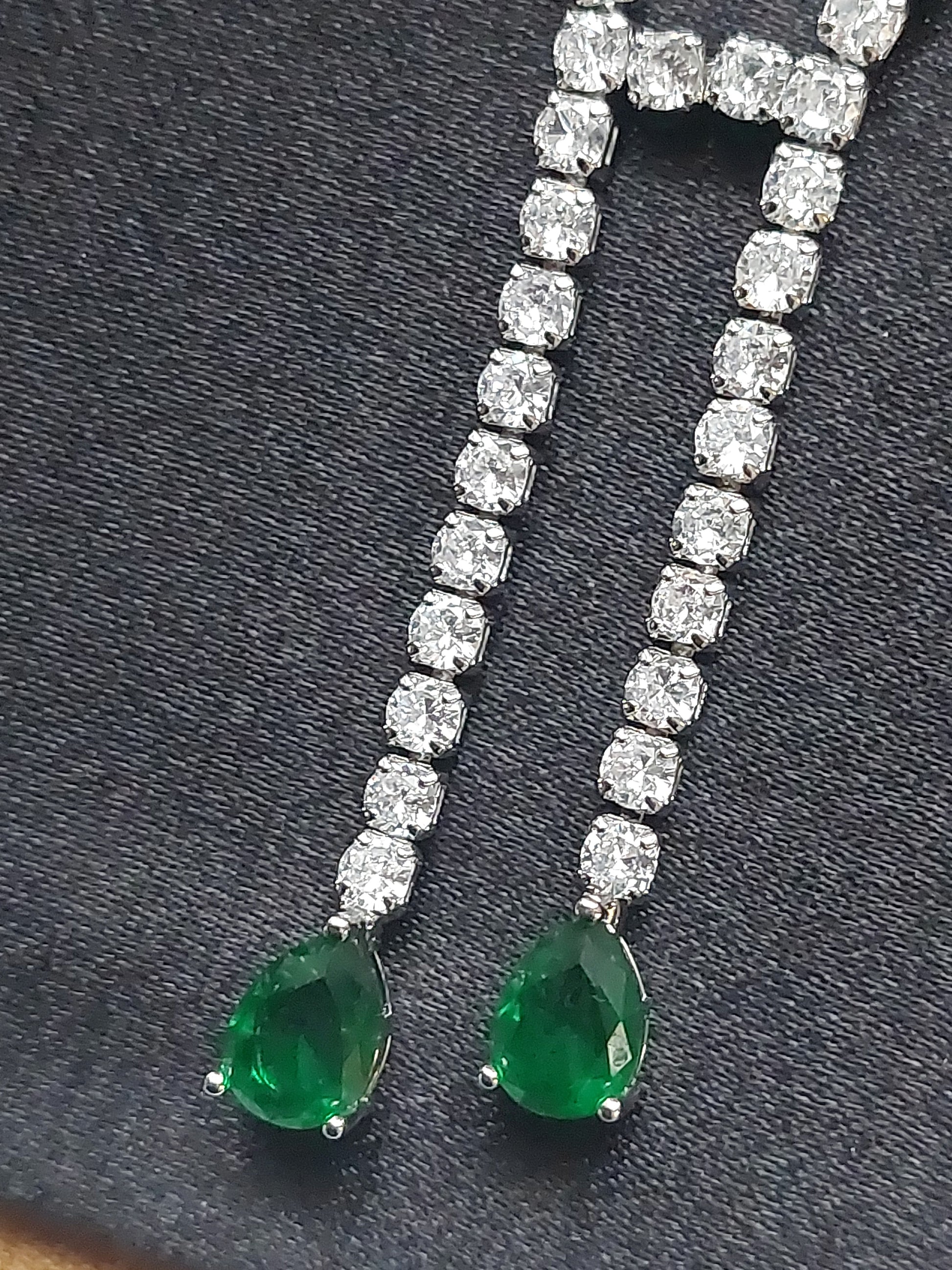 Double Green Drop Necklace Set