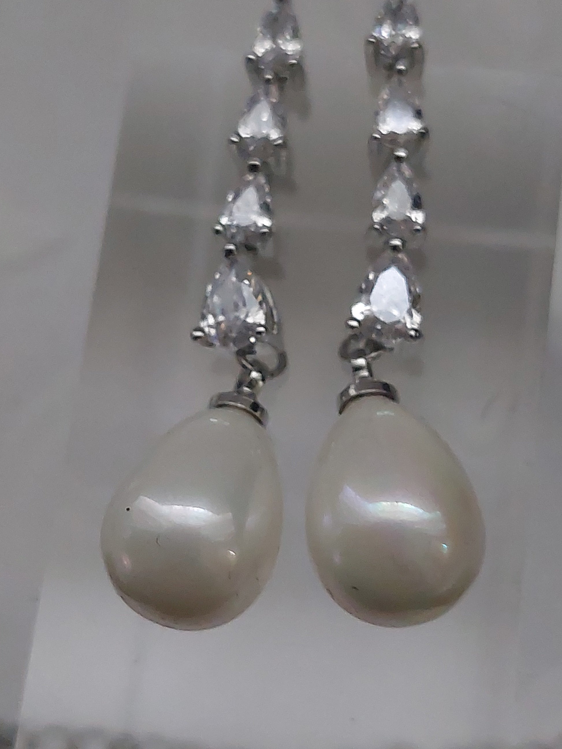 Double Teardrop Pearl Necklace Set