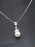 Rhinestone and Pearl Necklace Set