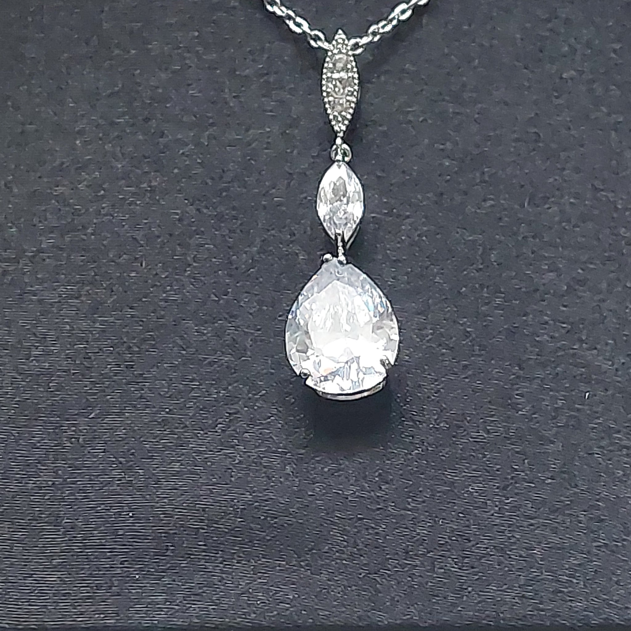 Statement Teardrop Rhinestone Necklace Set