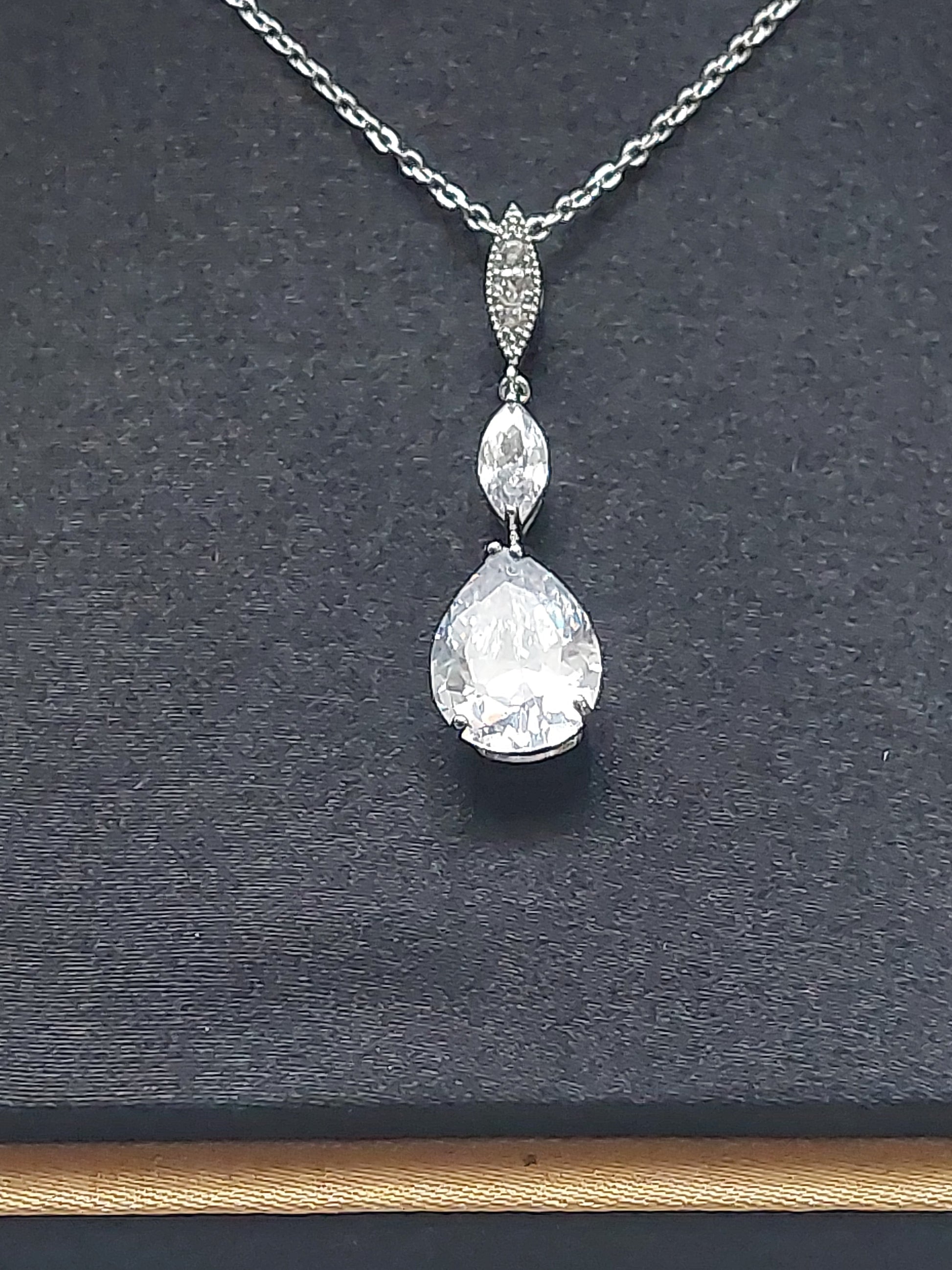 Statement Teardrop Rhinestone Necklace Set