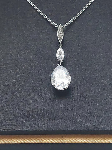 Statement Teardrop Rhinestone Necklace Set