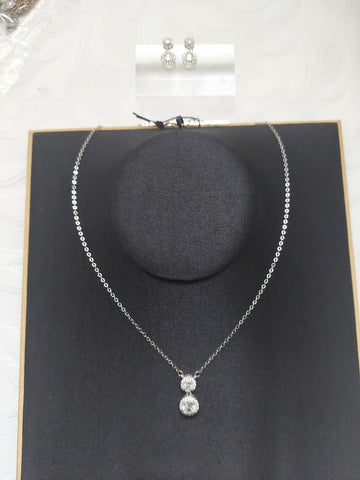Double Solitaire Necklace Set
