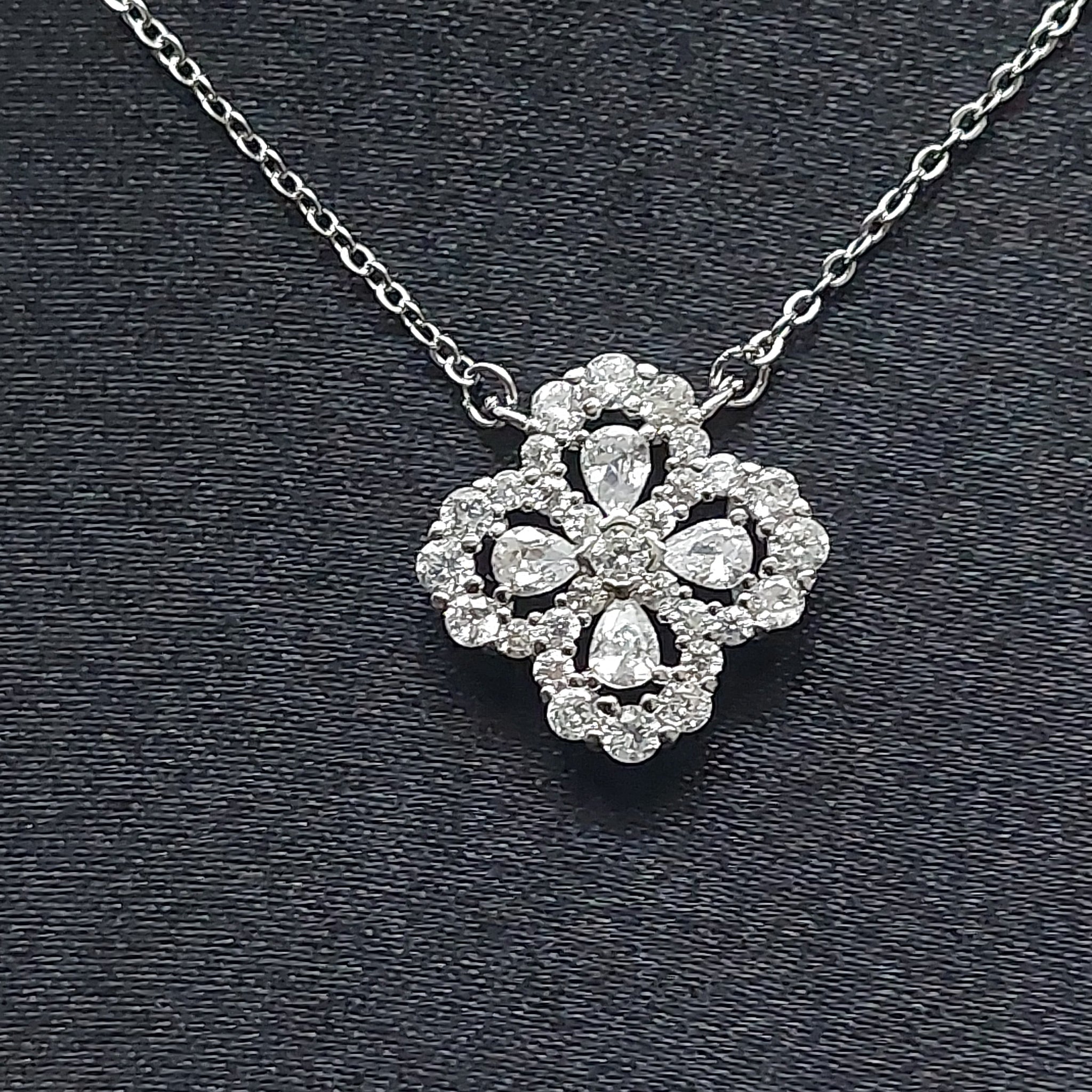 Blossom Flower Rhinestone Necklace Set