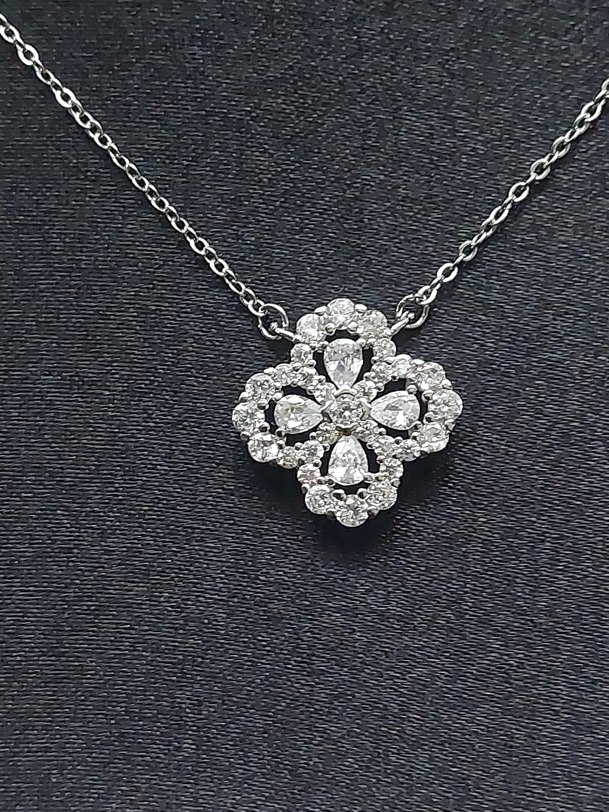Blossom Flower Rhinestone Necklace Set