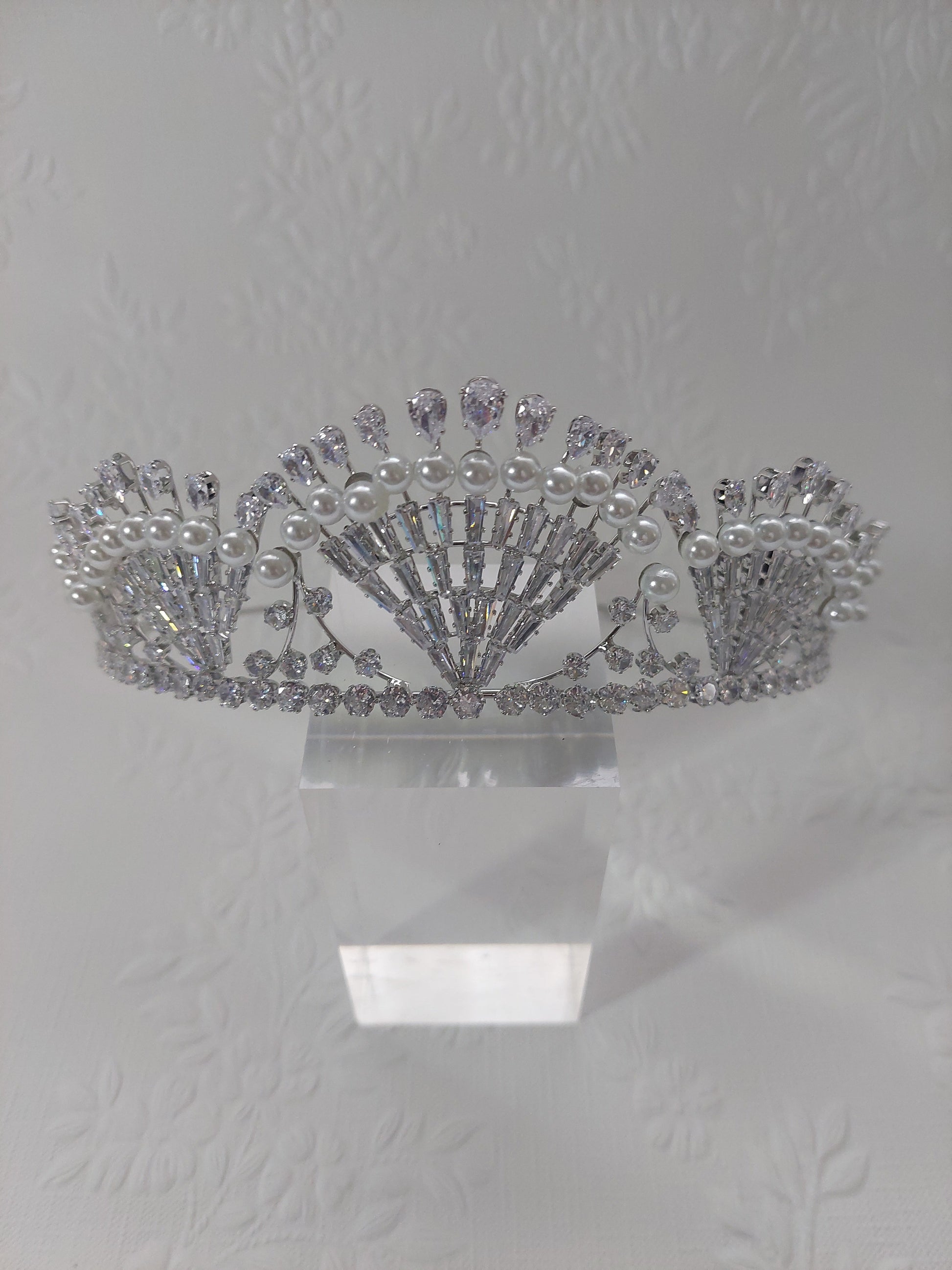 Art Deco Pearl and Crystal Tiara