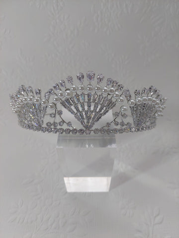 Art Deco Pearl and Crystal Tiara