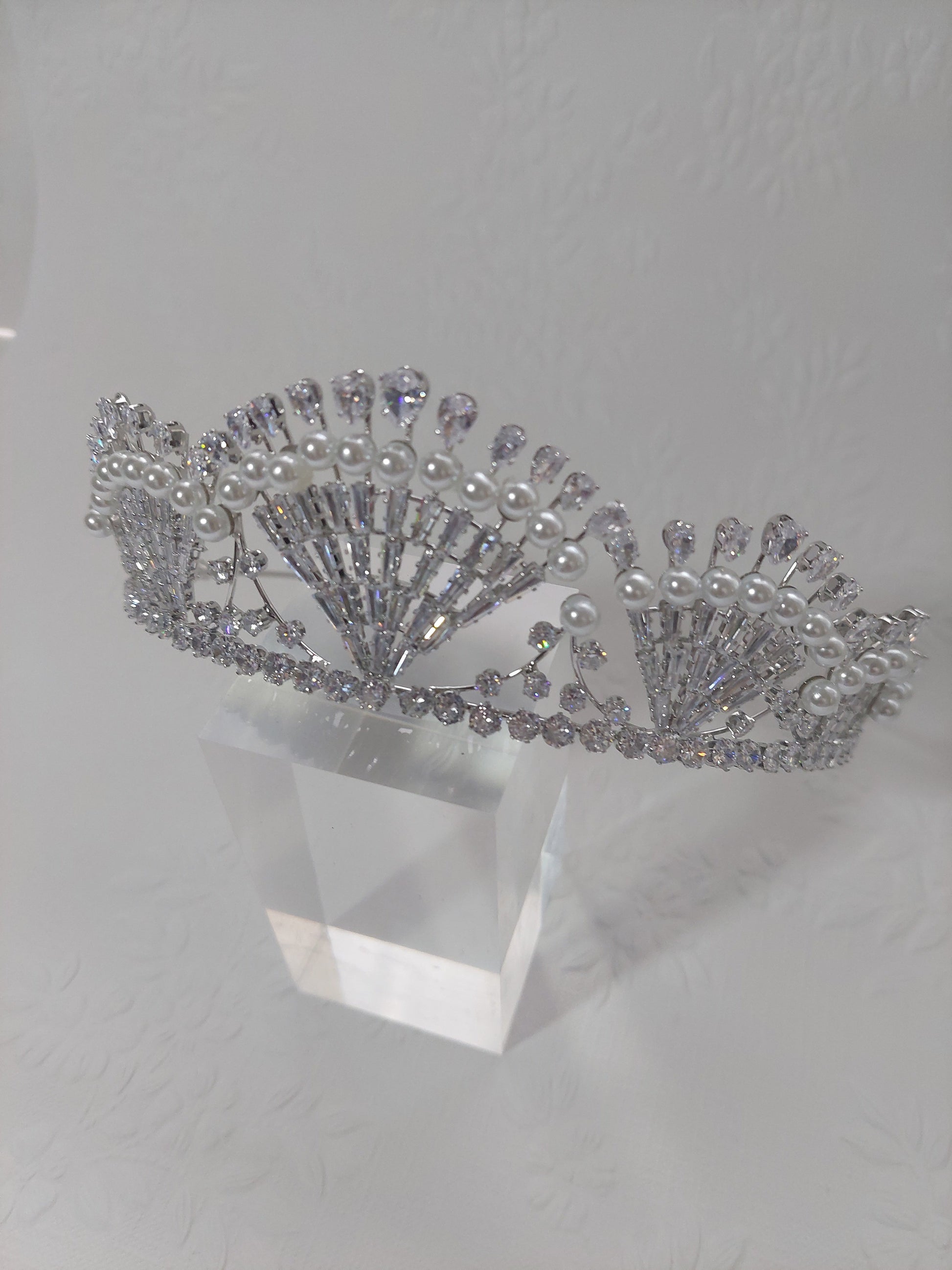 Art Deco Pearl and Crystal Tiara