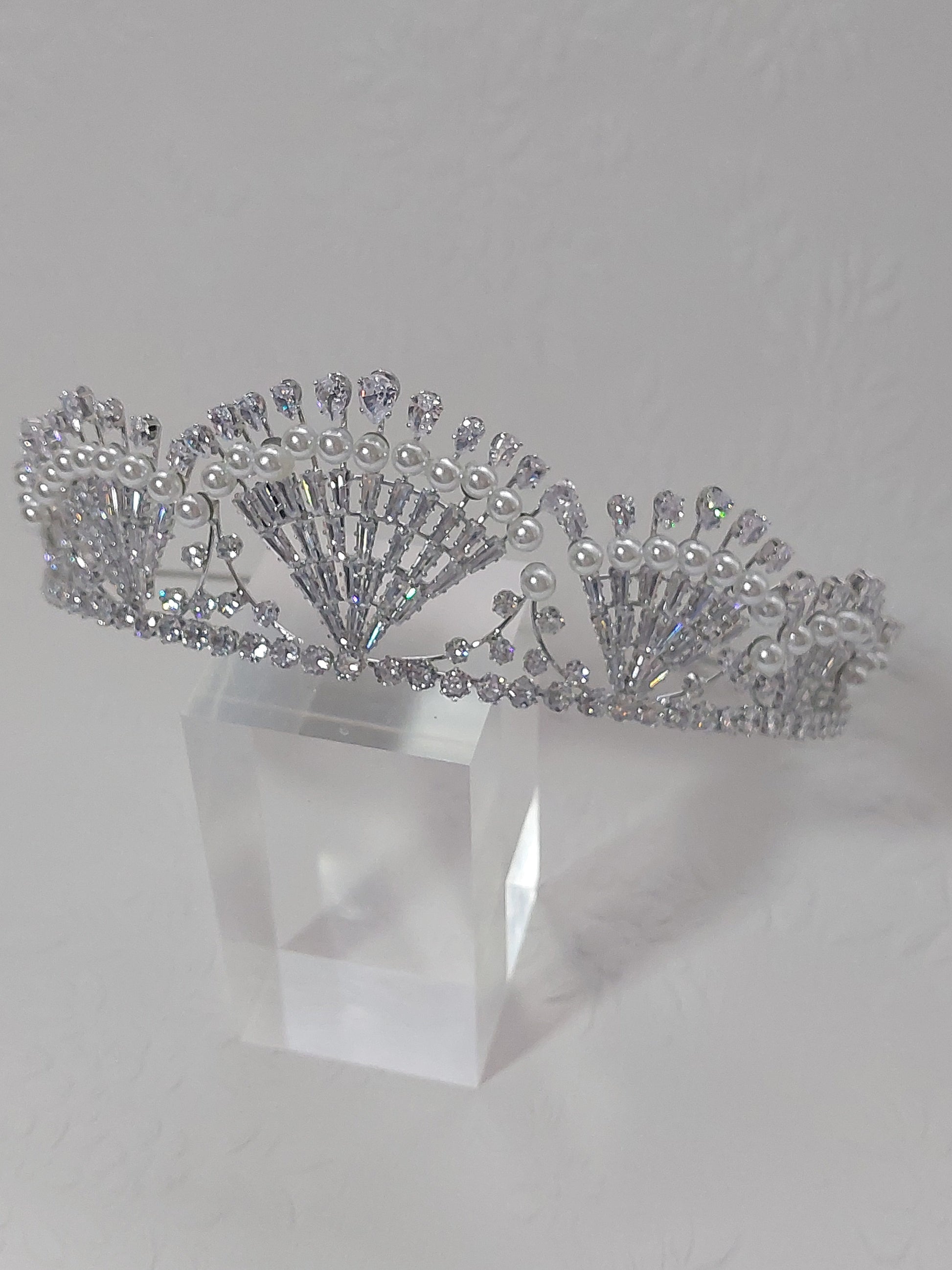 Art Deco Pearl and Crystal Tiara