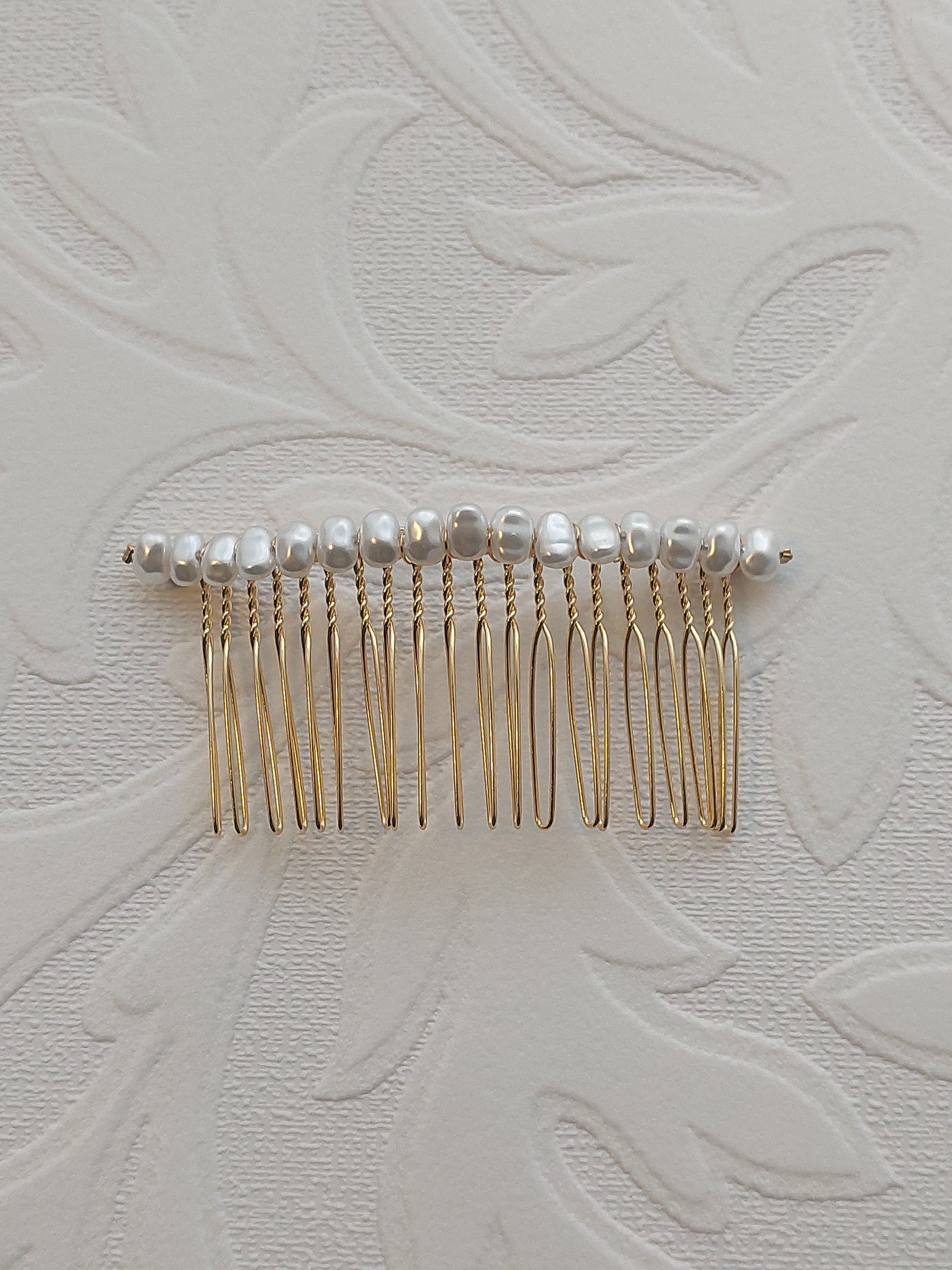 Square Pearl Hair Comb *HANDMADE*