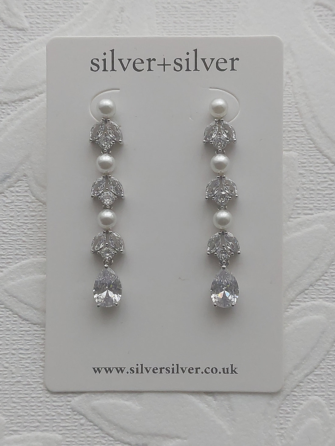 Silver Triple Pearl Earrings