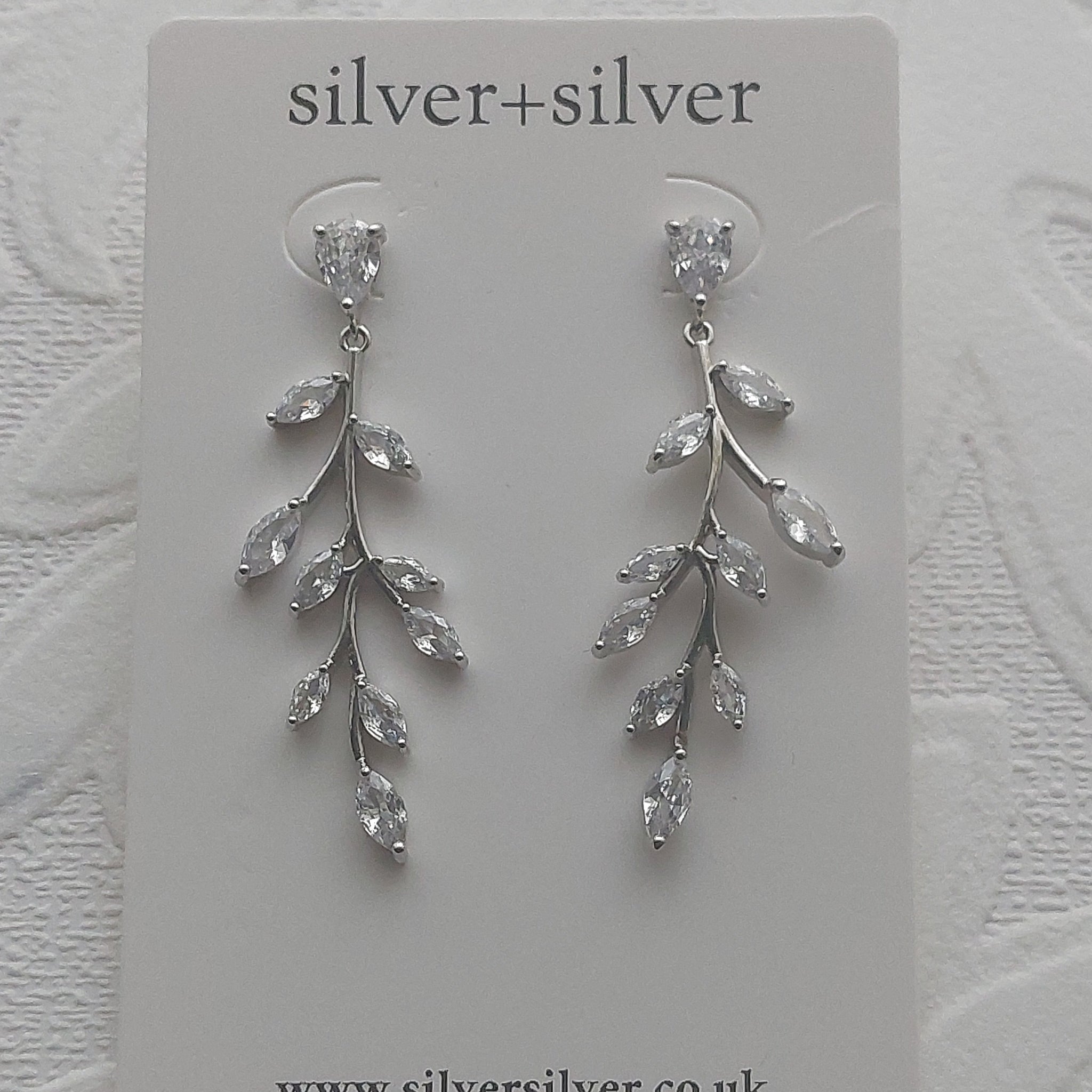 Silver Short Vine Earrings