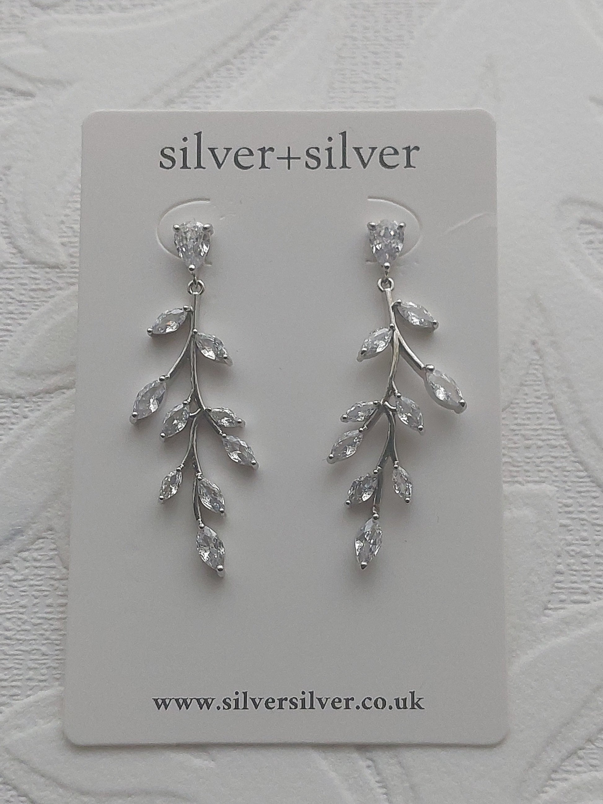 Silver Short Vine Earrings