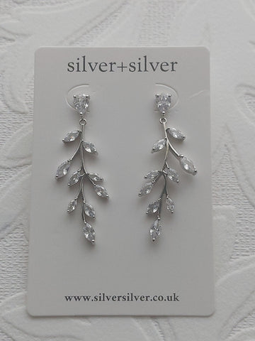 Silver Short Vine Earrings